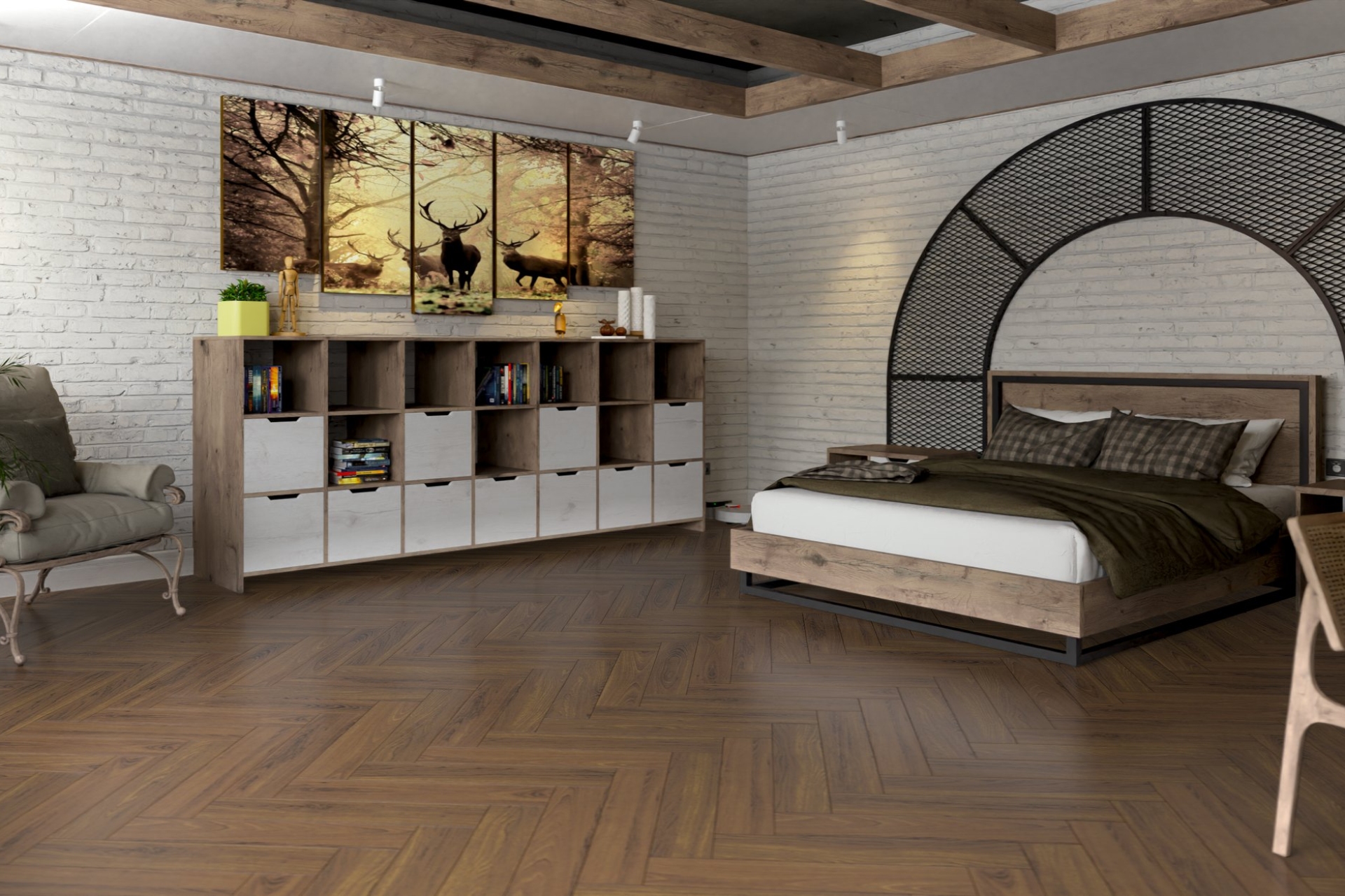 Инженерный паркет «Damy Floor» Ореховый (укладка елочкой) — купить в Ставрополе