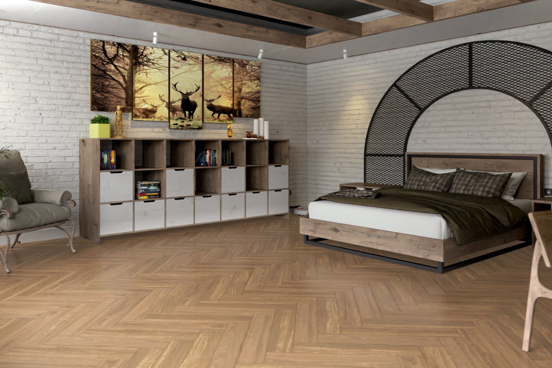 Инженерный паркет «Damy Floor» Натуральный (укладка елочкой) — купить в Ставрополе